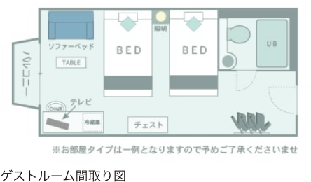 スタンダードツインルーム間取り