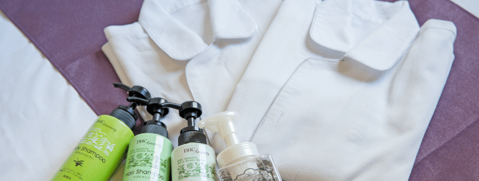 部屋着とアメニティ