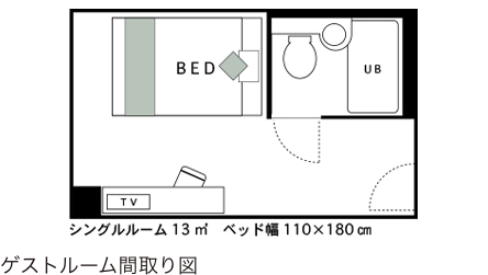 シングルルーム間取り