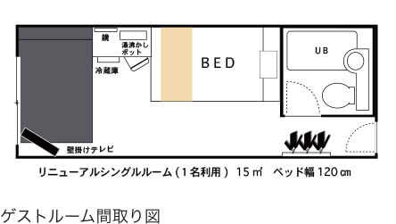 リニューアルシングルルーム間取り