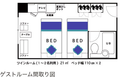 ツインルーム間取り