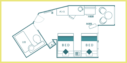 デラックスツインルーム間取り