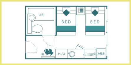 ツインルーム間取り