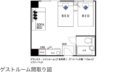 デラックス・ツインルーム間取り