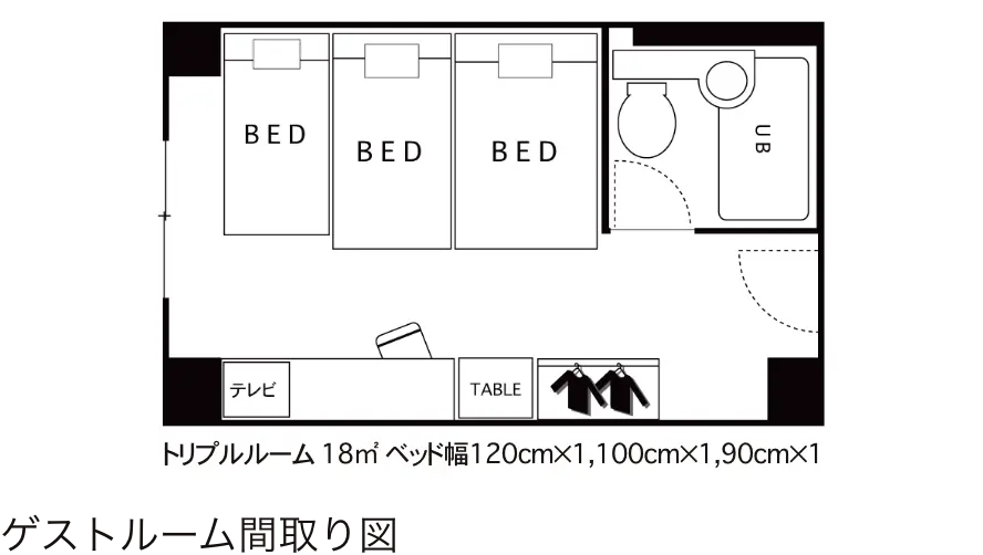 トリプルルーム間取り