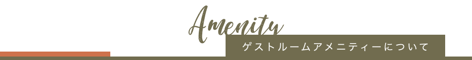 ゲストルームアメニティーについて