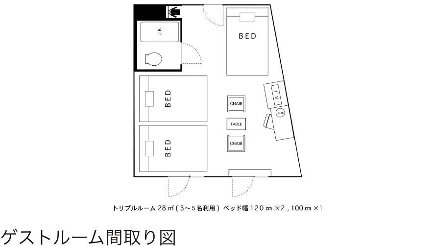 トリプルルーム間取り