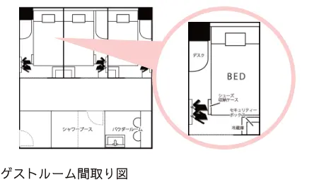 レディースキャビンルーム間取り