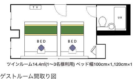 ツインルーム間取り
