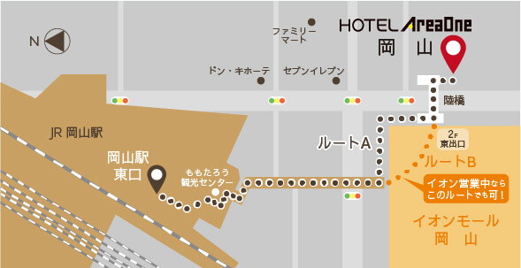 ホテルエリアワン岡山マップ
