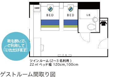 ツインルーム間取り