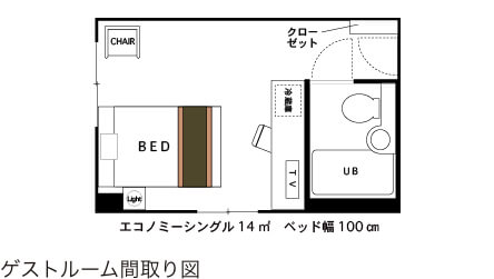 エコノミーシングルルーム間取り