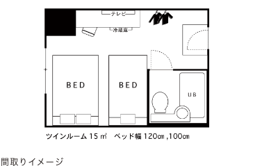 シングルルームA間取り