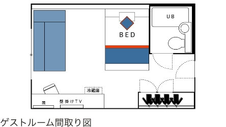 デラックスシングルルーム間取り