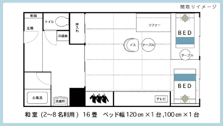 スーペリアガーデンビュー(16 畳)間取り