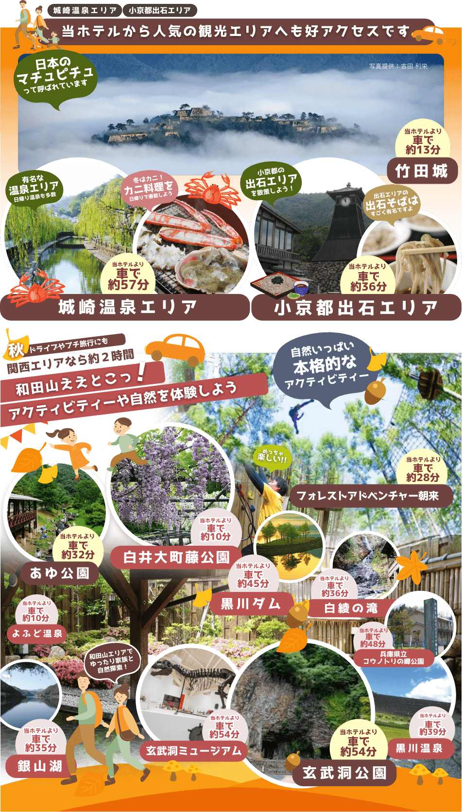 当ホテルから人気の観光エリアへも好アクセスです