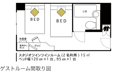 スタジオツインルーム間取り