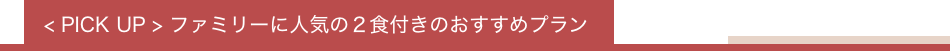 PICK UP おすすめプラン